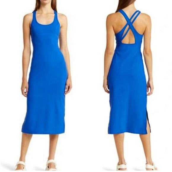 Sweaty Betty Emily Strappy Back Dress in Lightning Blue Small NWT - Picture 2 of 16